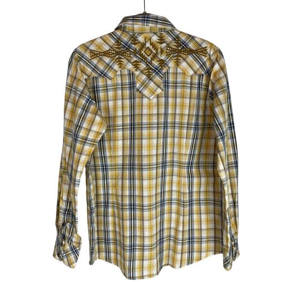 Ariat western plaid embroidered snap front shirt size small - Picture 7 of 8